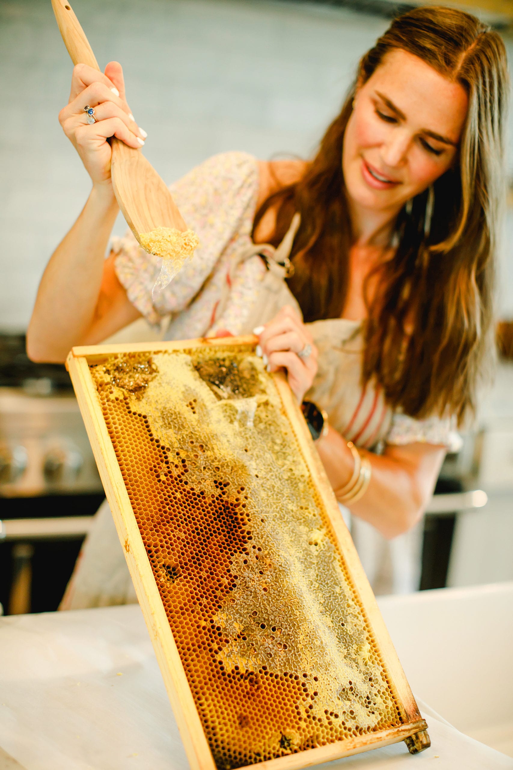 scraping honeycomb in Dripping Springs