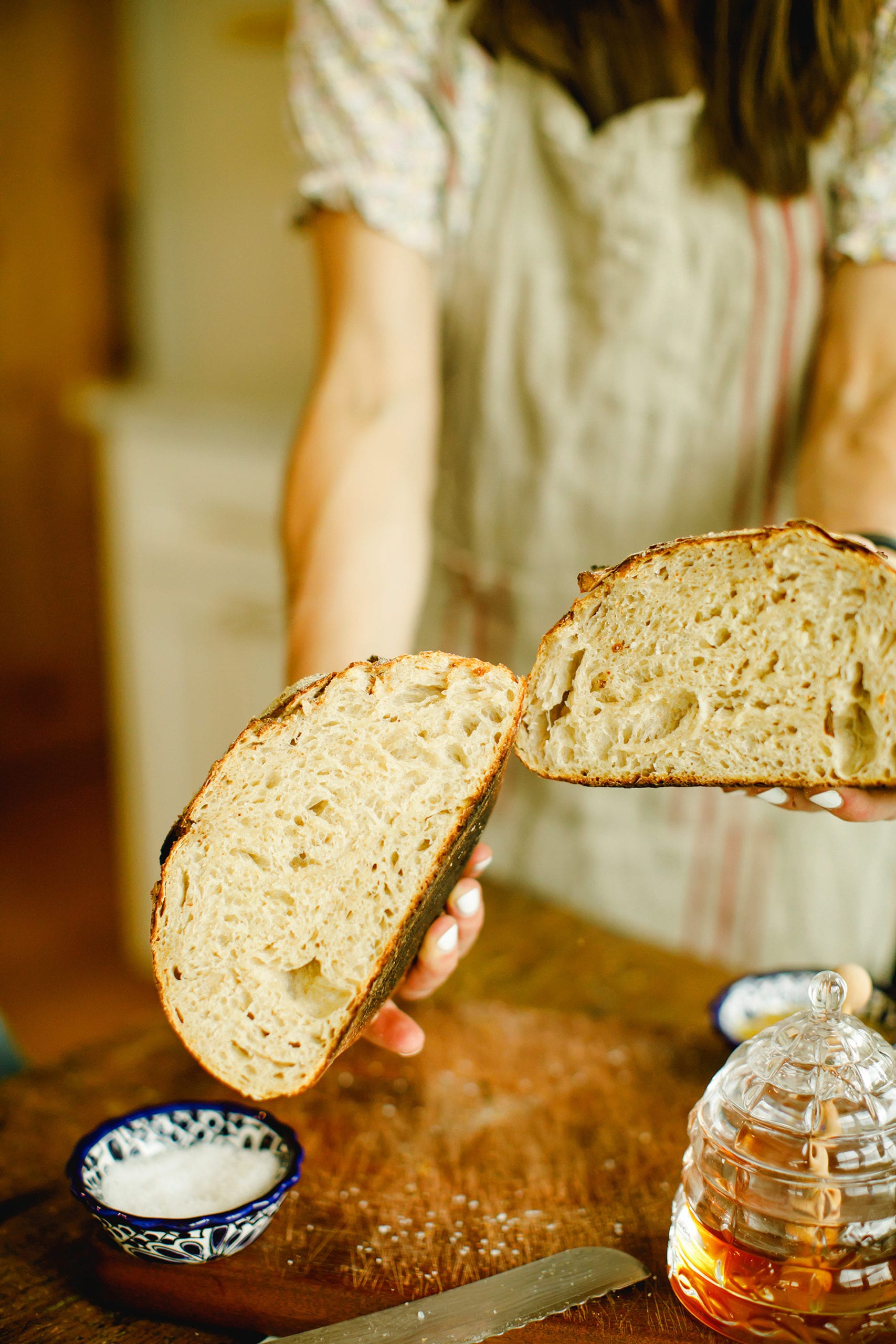 homemade sourdough bread in Dripping Springs home