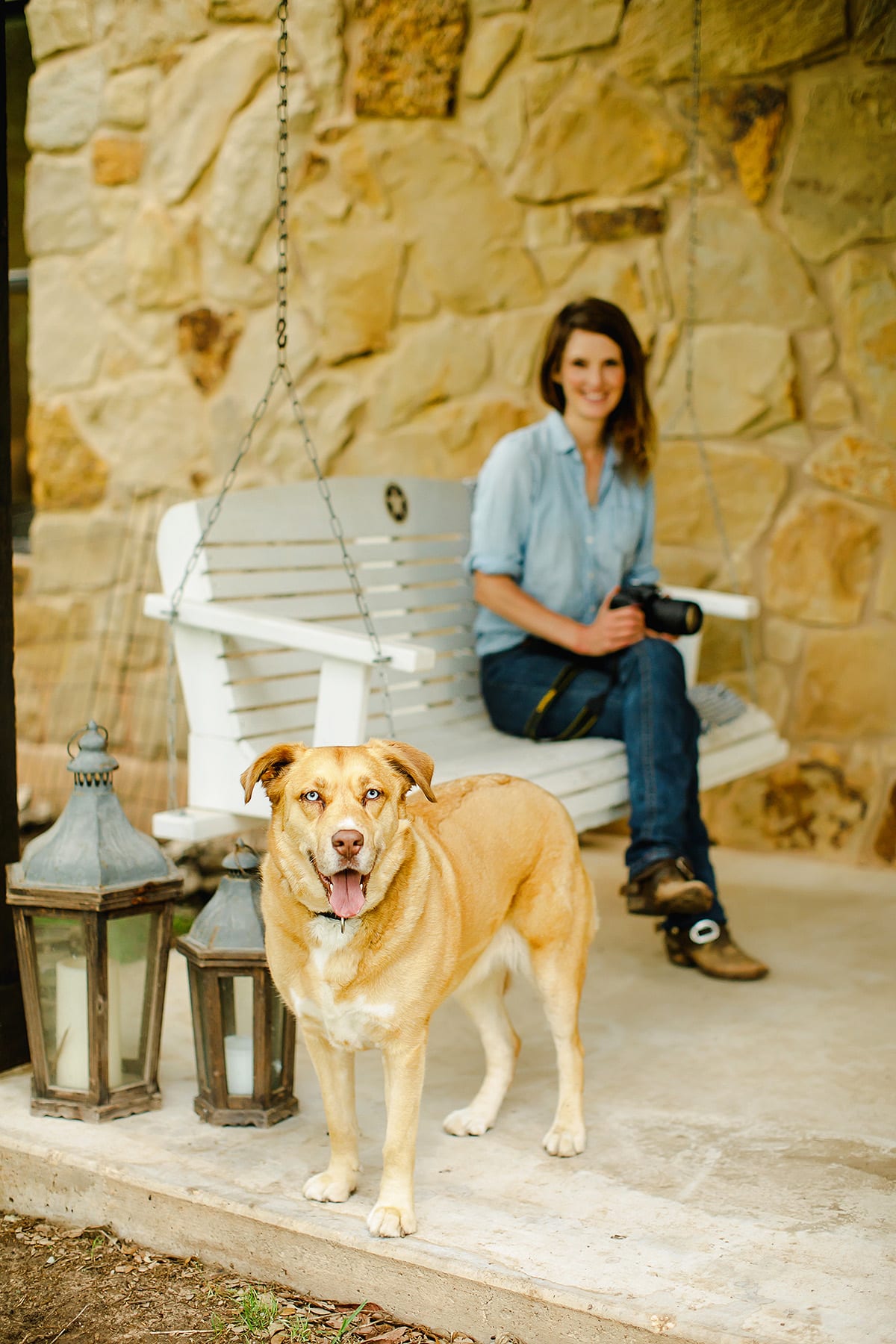 Sigrid and her dog in Driftwood, Texas