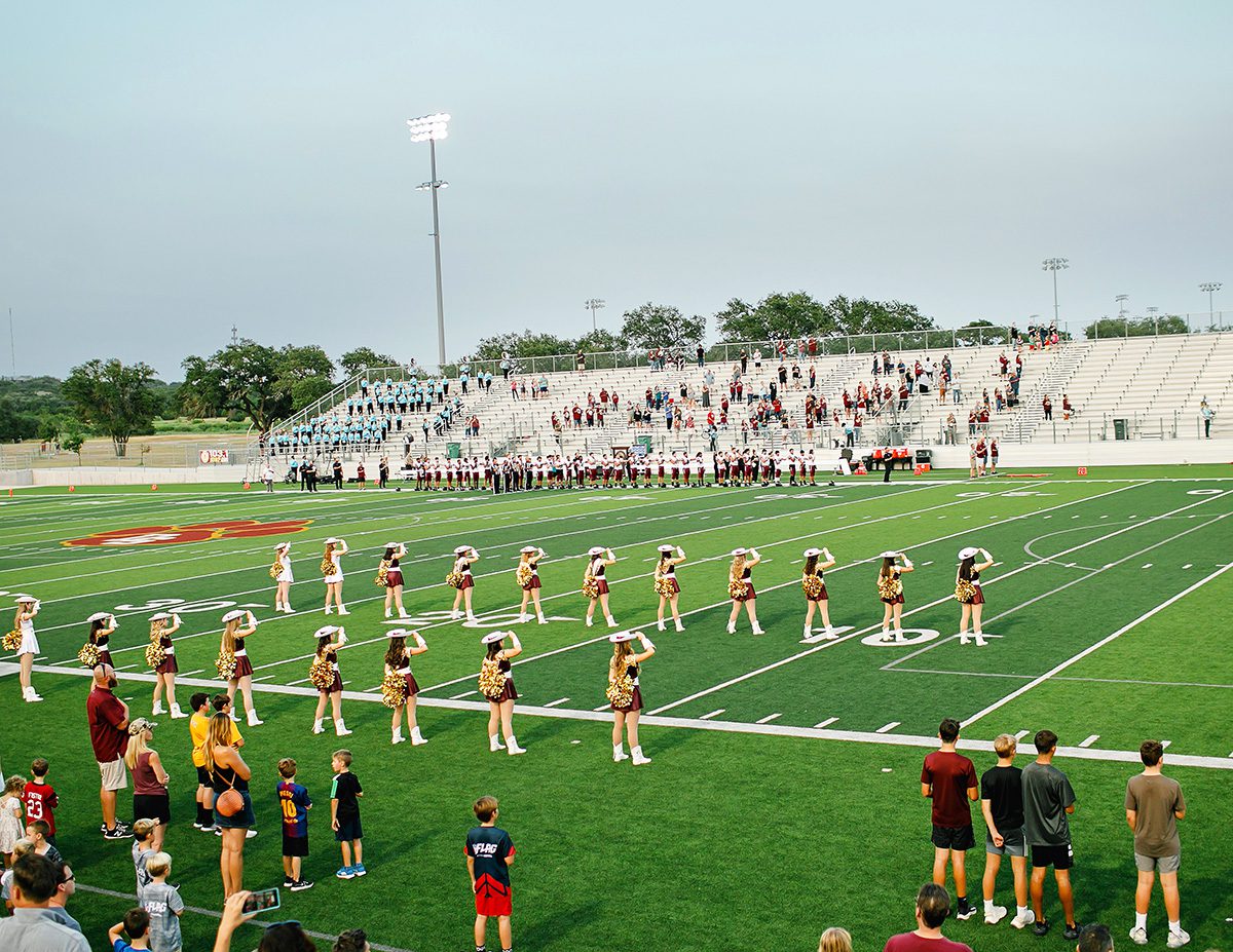 Dripping Springs High School highsteppers at football game