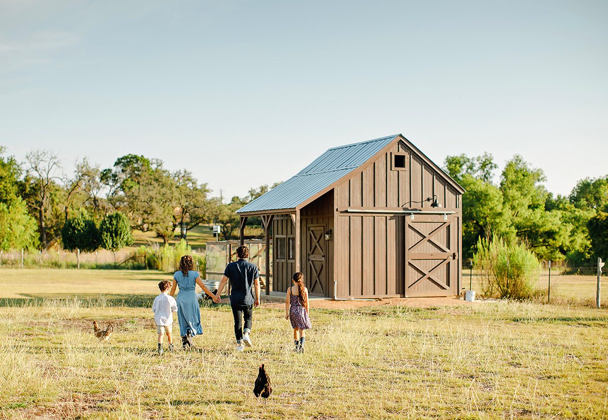 Nick and Christina Caster of Caster Studios in Dripping Springs, Texas on their homestead