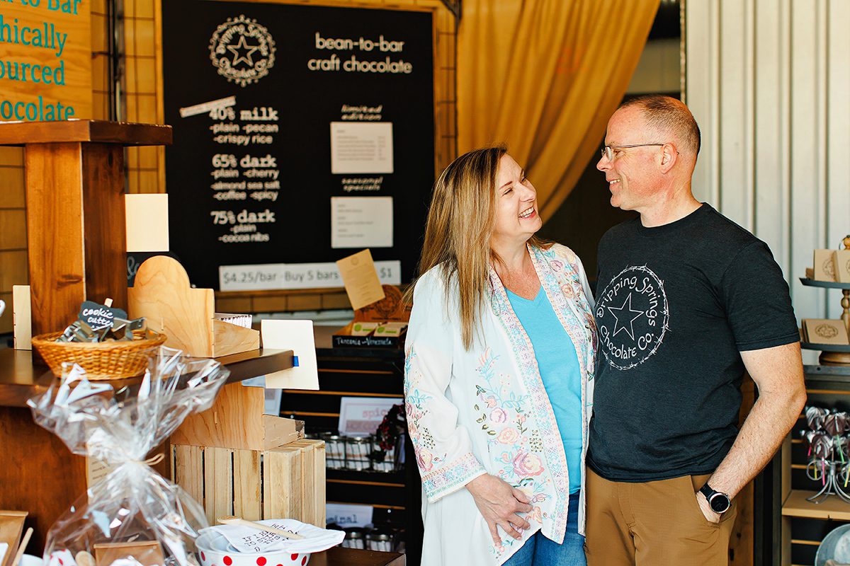 Tracey and Bob with Dripping Springs Chocolate Company