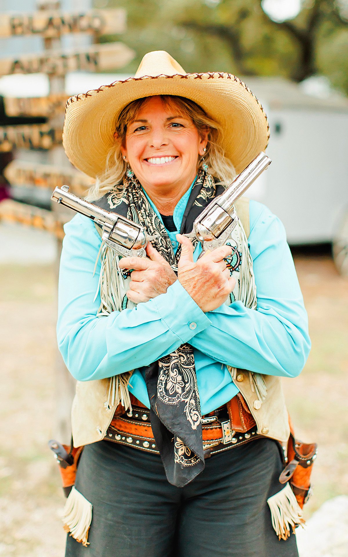 Pistol Paula at Buggy Barn Museum in Blanco, Texas