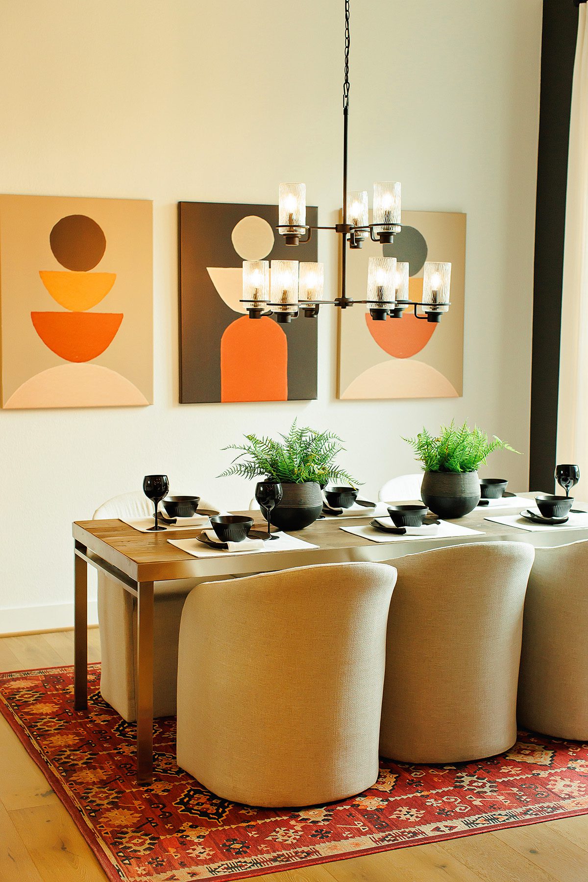 Highland Homes model dining room in Parten Dripping Springs, Texas