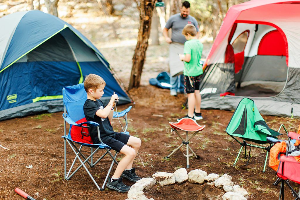 Kids camping in Dripping Springs