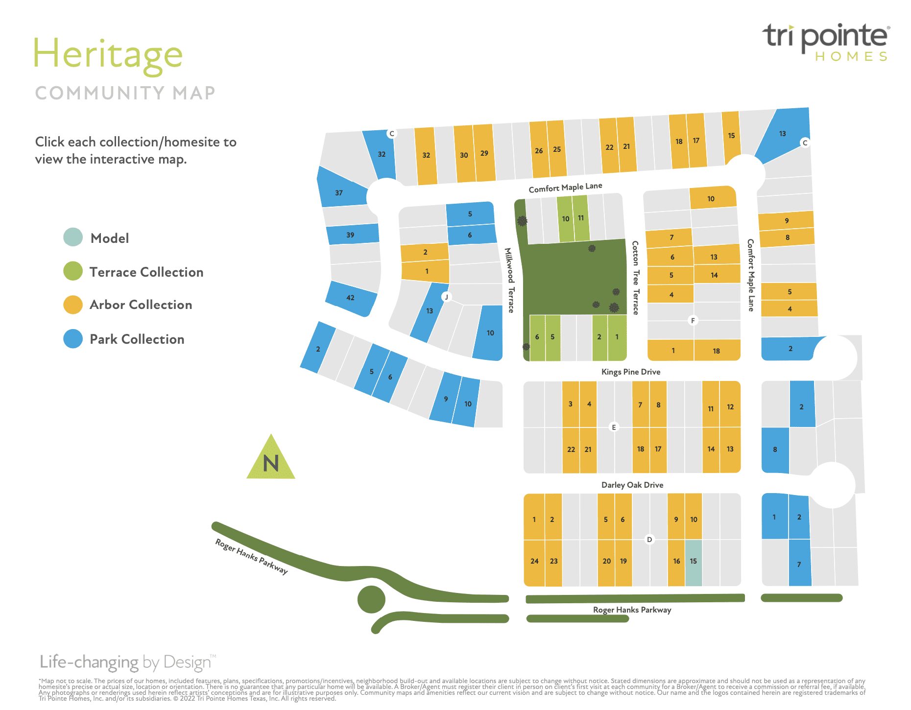 Tripointe home map for Heritage in Dripping Springs