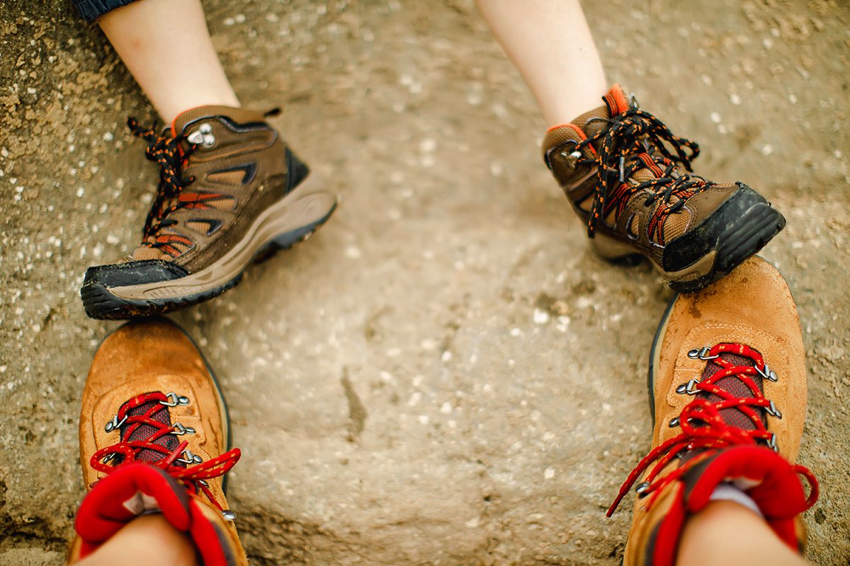 hiking shoes at Pedernales Falls