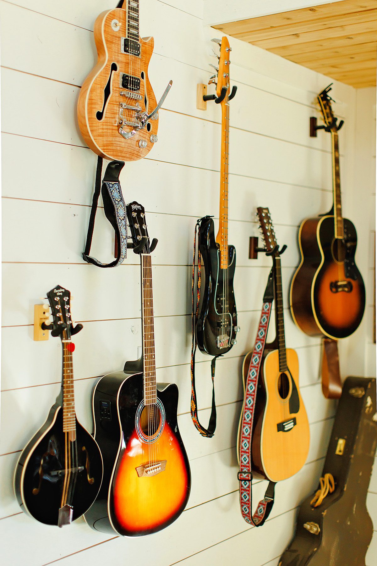 Guitars hanging in Dripping Springs, Texas