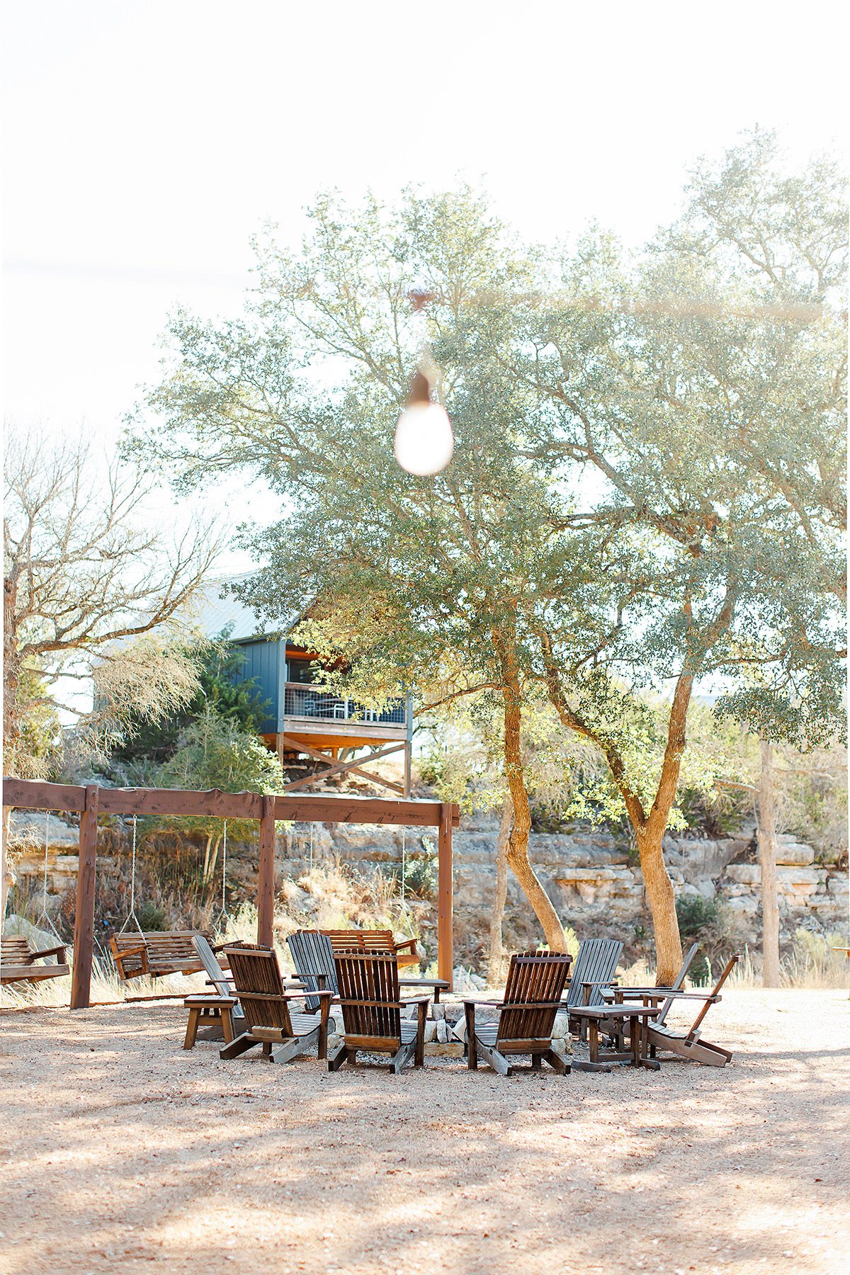 Wanderin Star Farms common area fire pit Dripping Springs, Texas