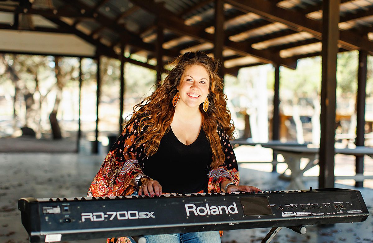 Marla Barnard with Kings Porch Music in Dripping Springs, Texas on Wandering Star Farms property