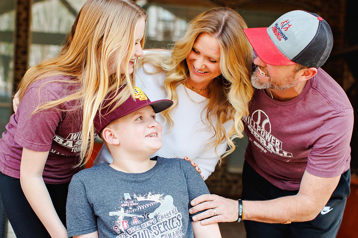 Tim Allen family in Belterra Austin, Texas with WillPower baseball