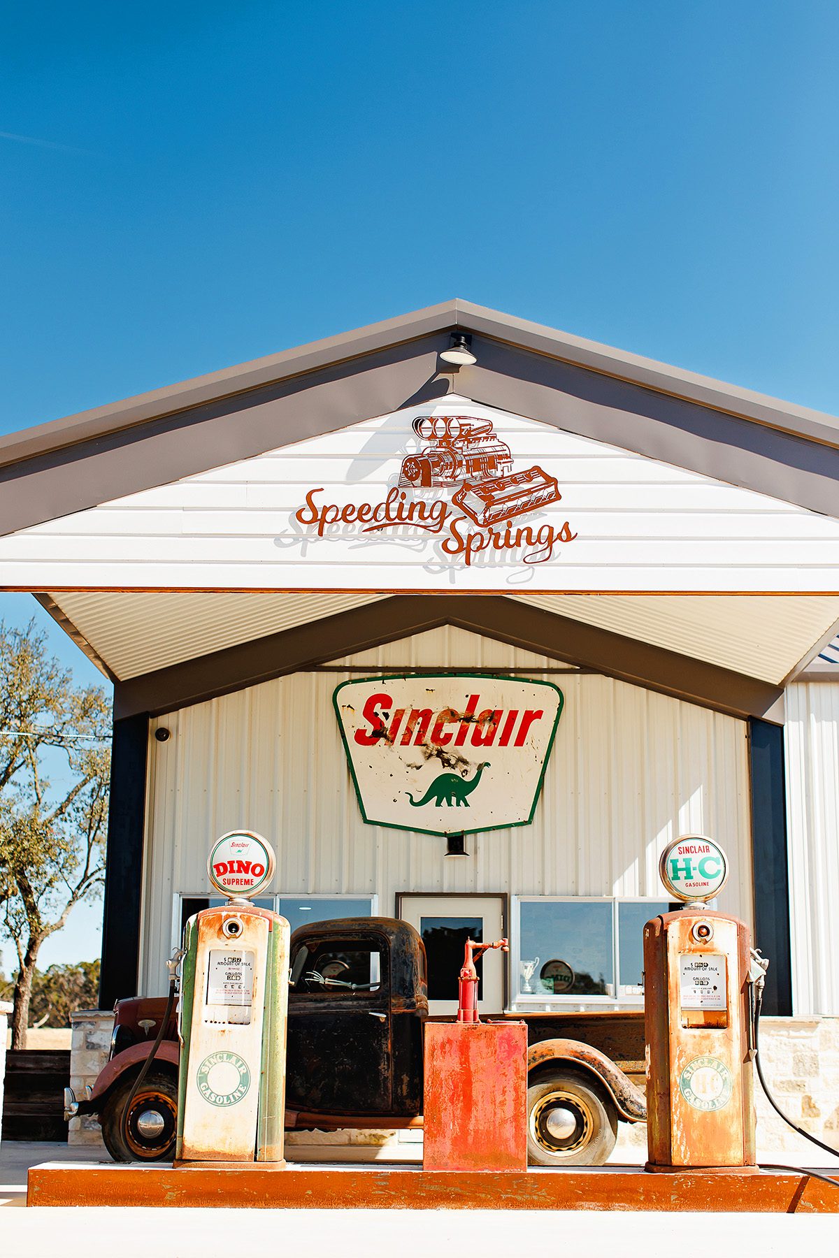 old gas station at Speeding Springs in Dripping Springs, Texas