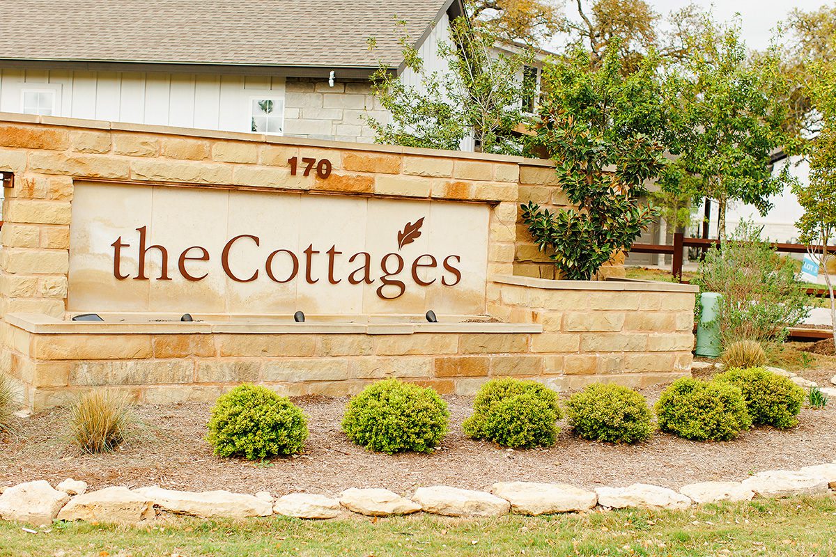 The Cottages at Bunker Ranch Dripping Springs, Texas neighborhood entrance