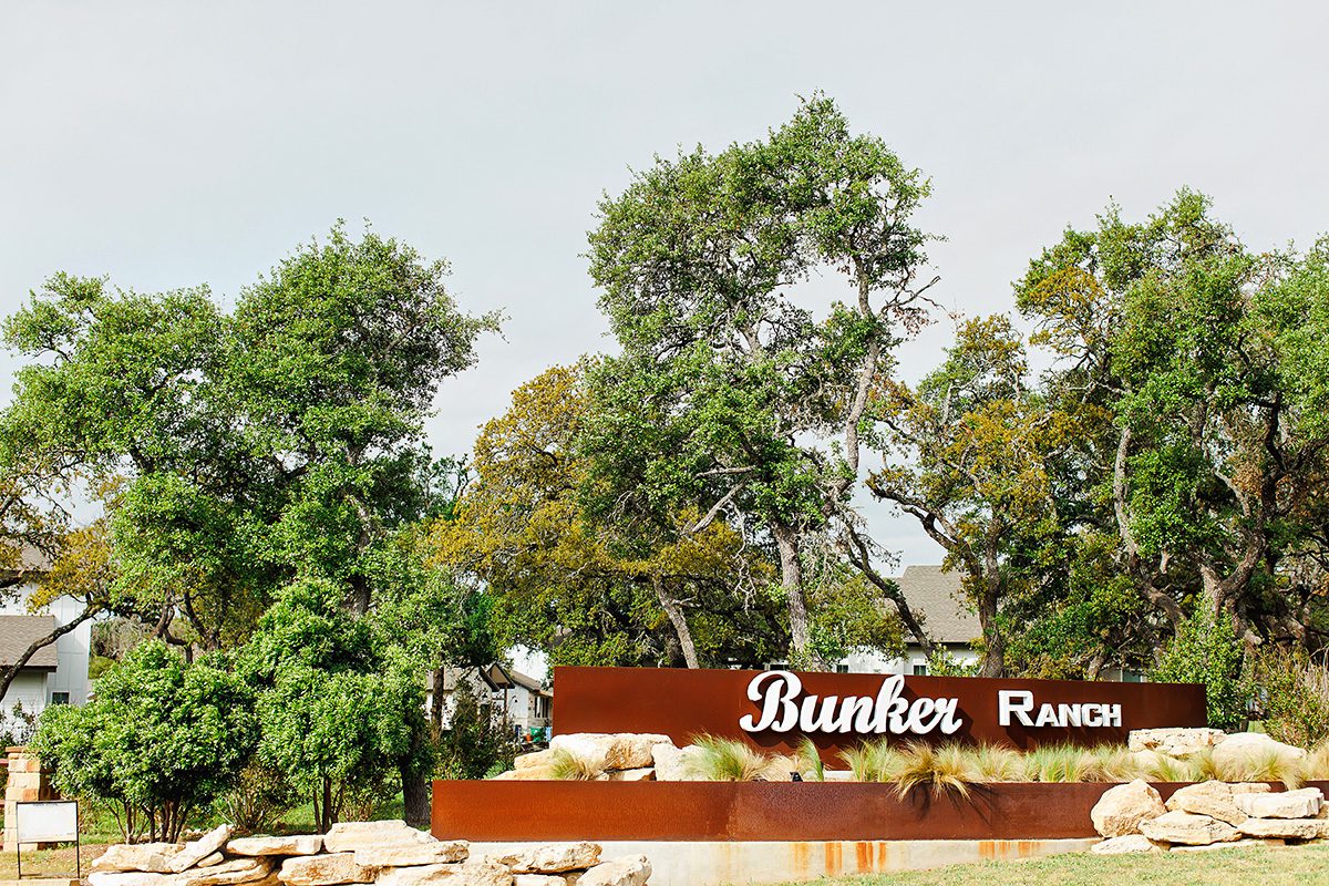 Bunker Ranch Dripping Springs, Texas neighborhood entrance