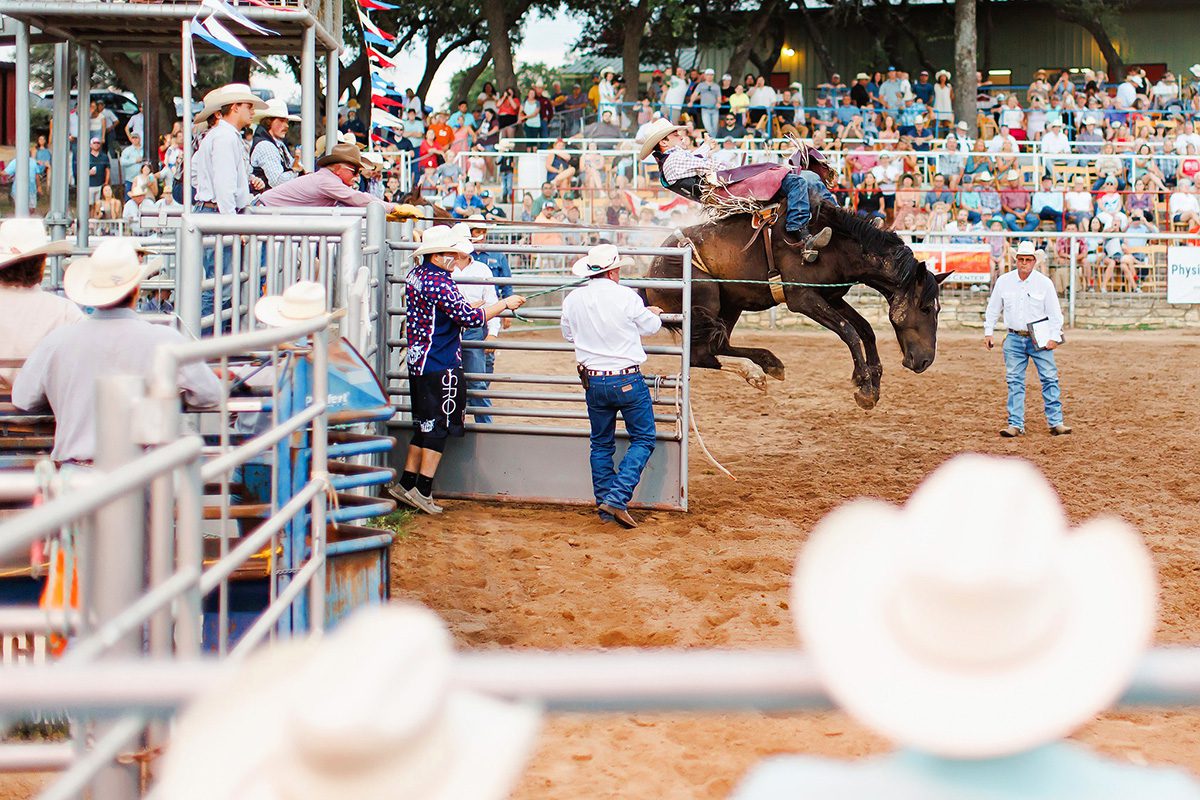 Wimberley VFW Rodeo on fourth of July bull riding